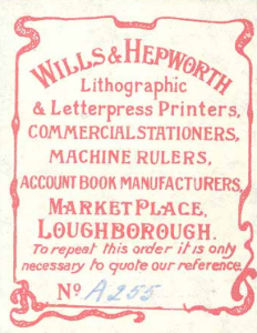 Early Wills and Hepworth label
